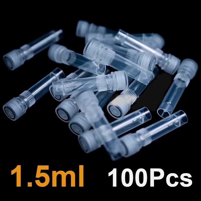 100Pcs 1.5ml Cryopreservation Tubes Centrifuge Cryotube Freezing With Screw Cap