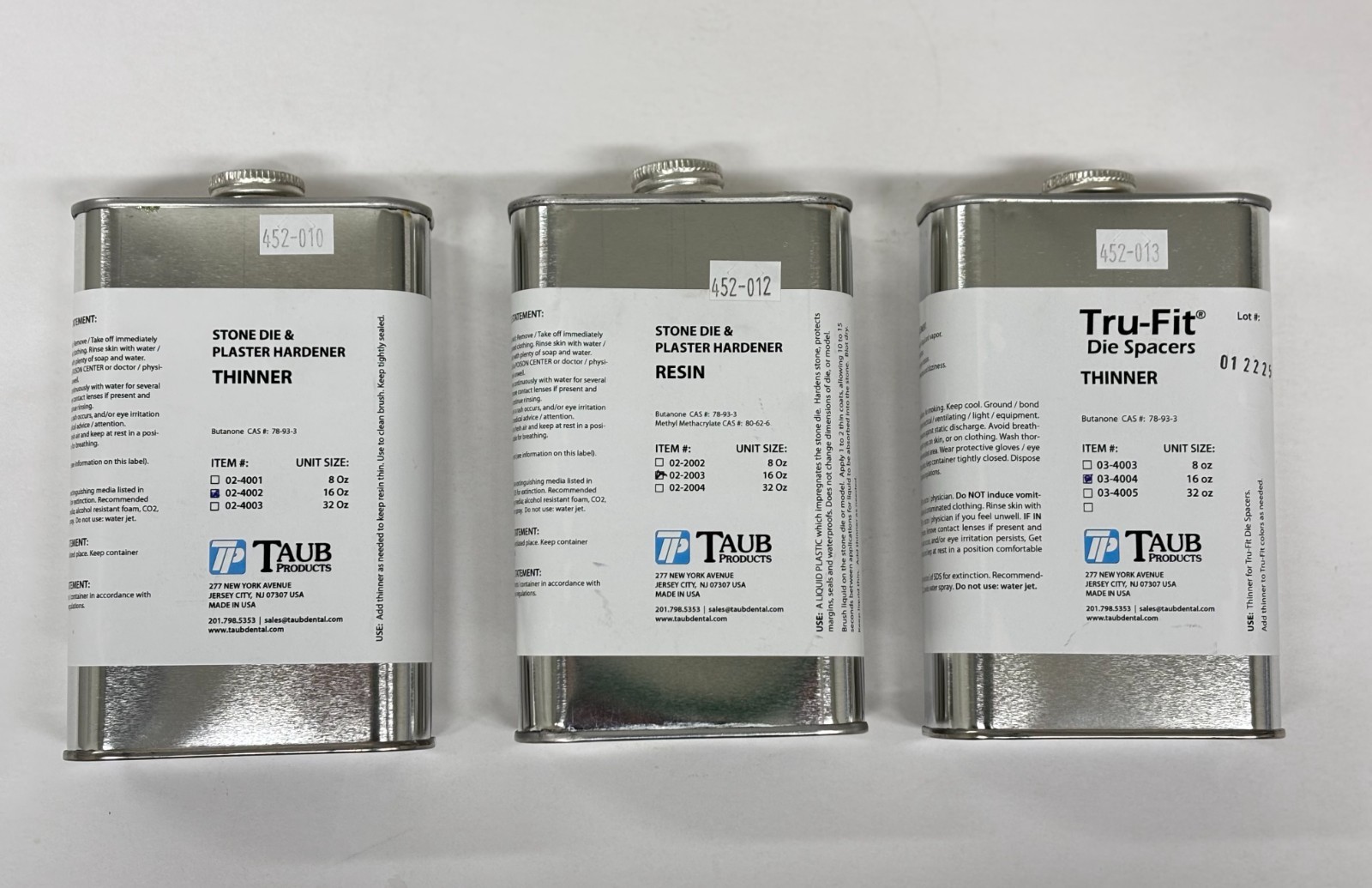 Taub Stone Die & plaster hardener thinner, Resin [16 oz]