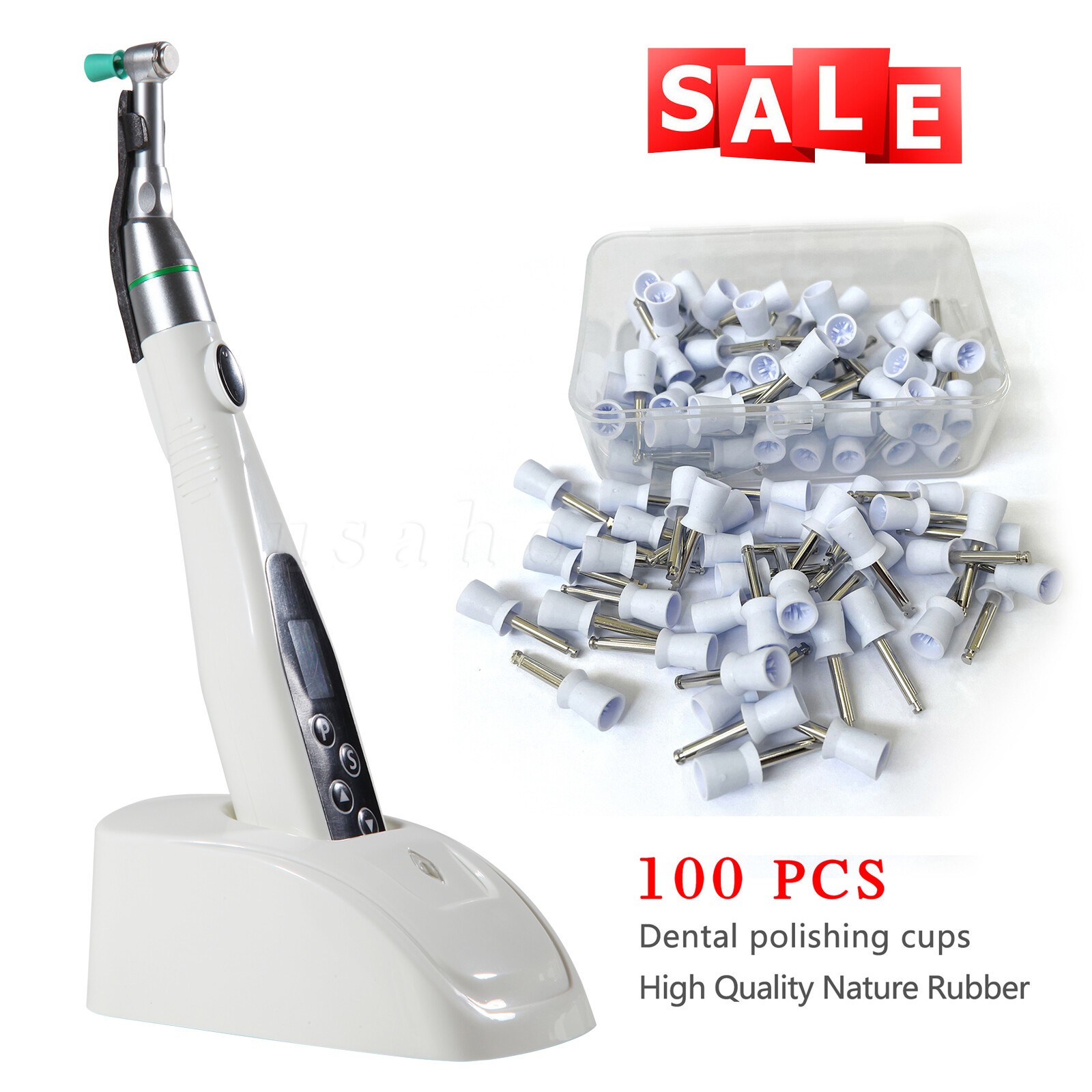 Dental LED Polishing Grinder Motor 4:1 contra angle / 100pcs Polishing cups USA