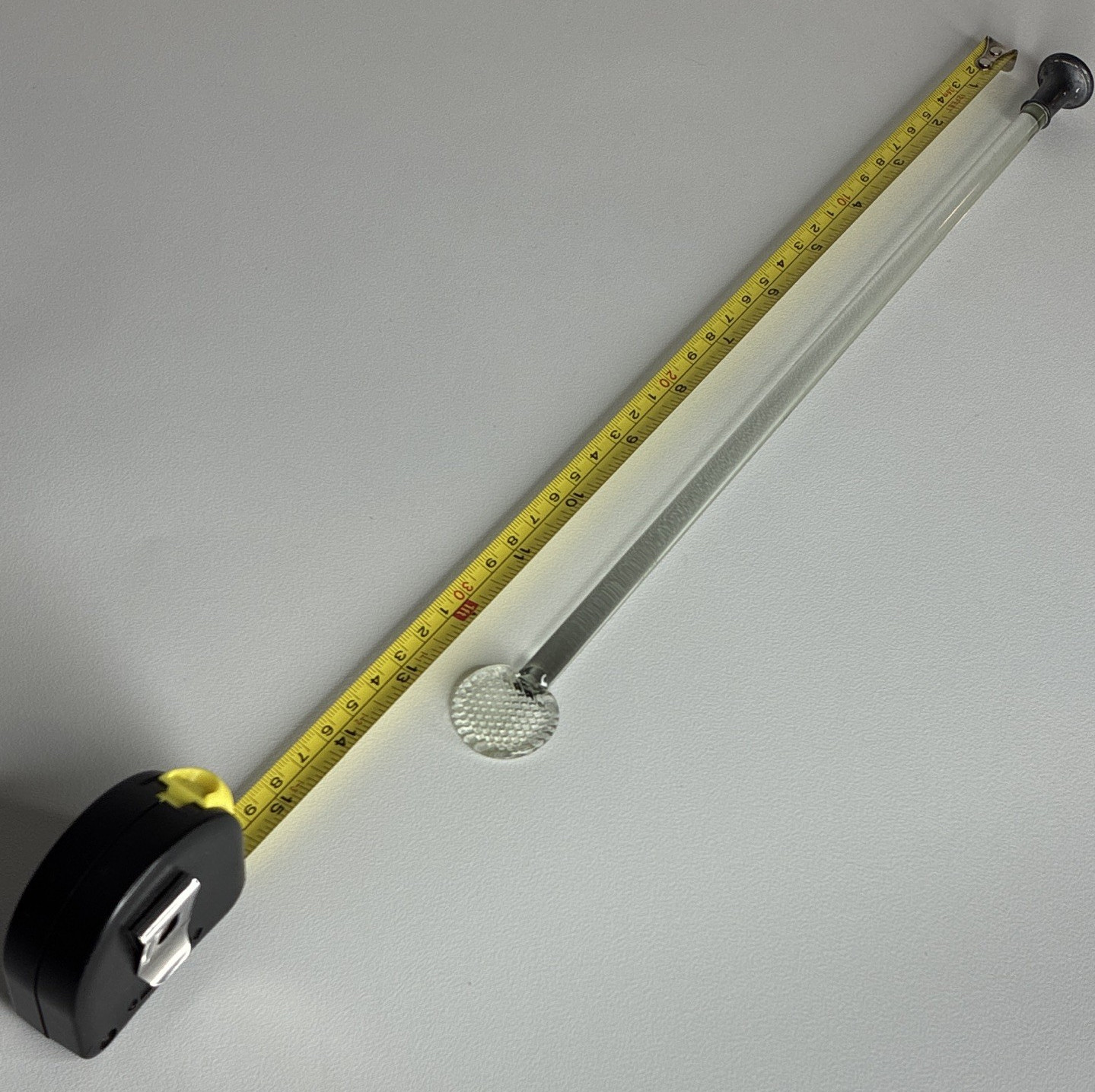 Vintage Sterling Ground Glass Stirring Rod w/ Ground Glass Paddle End