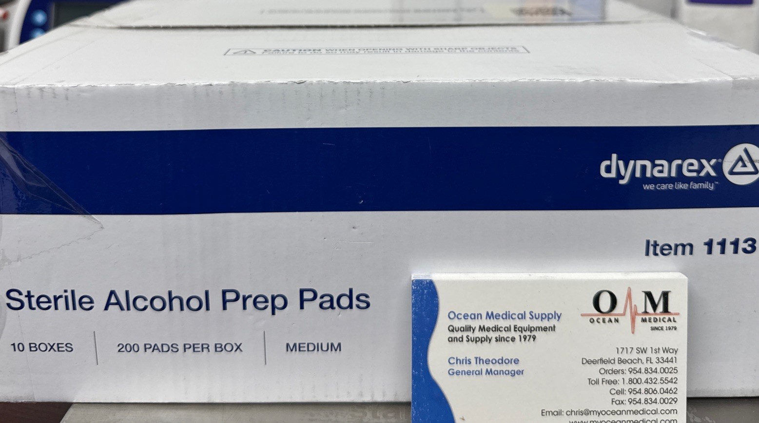 DYNAREX #1113, Sterile Alcohol Prep Pads, Medium Wipe, 2000/Case (10×200/ea) New
