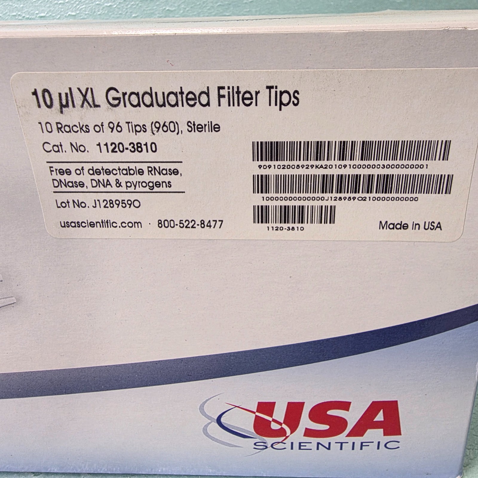TipOne 1120-3810 10uL XL Graduated Filter Pipette Tips 10 Racks 960 Total