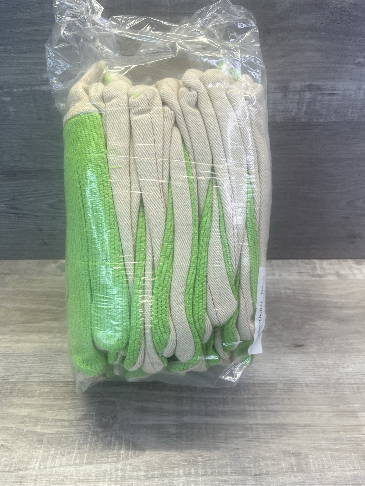MCR Safety 12 Pack Work Gloves Cotton Canvas Green White Garden Gloves
