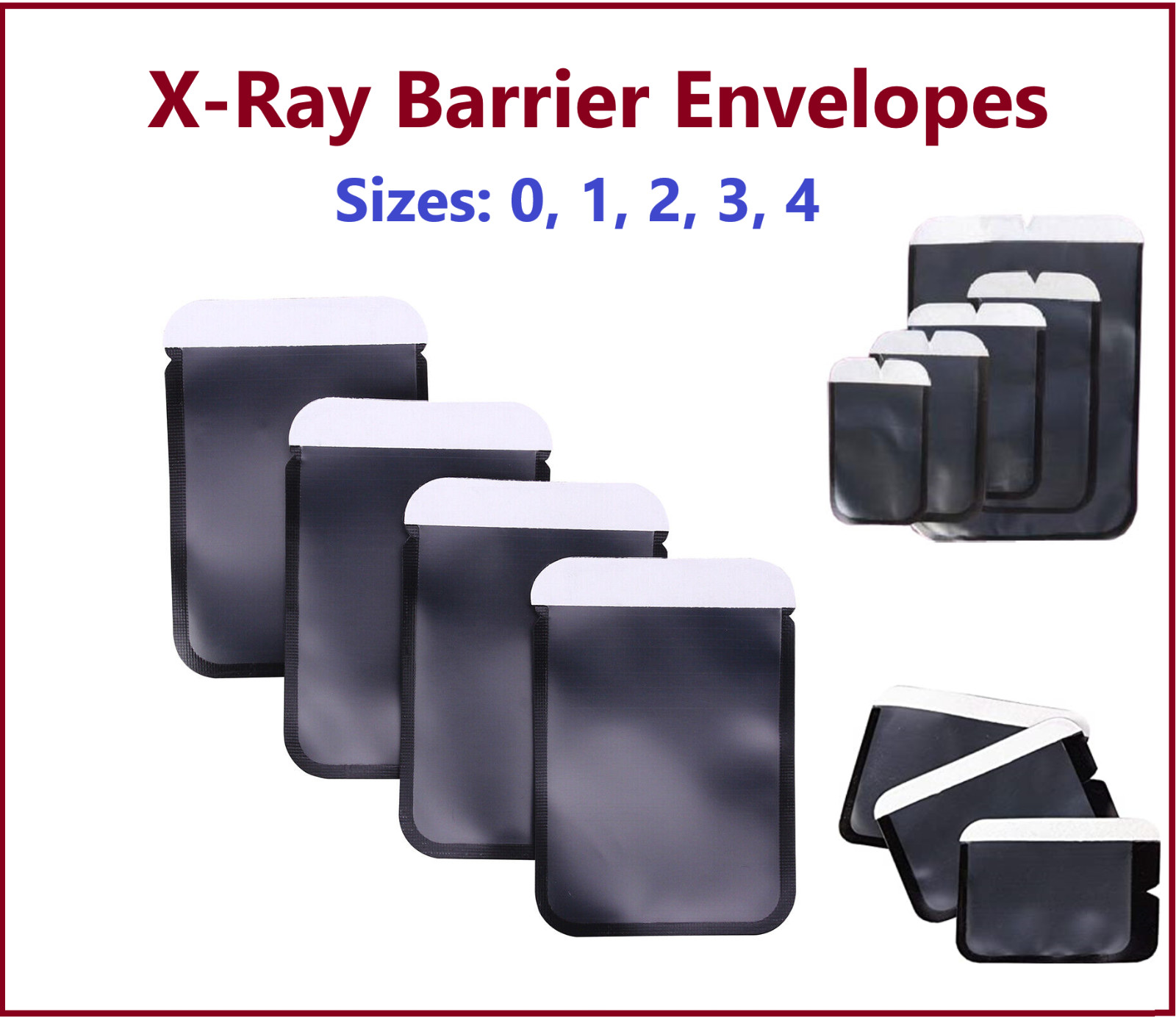 Barrier Envelopes for Phosphor Plate Dental ALL SIZES Size 1, 2, 3, 4