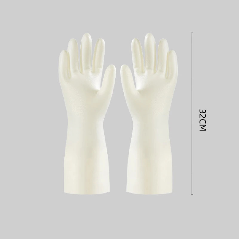 White Nitrile Gloves Extended and Durable Gloves for Kitchen Washing Waterproof