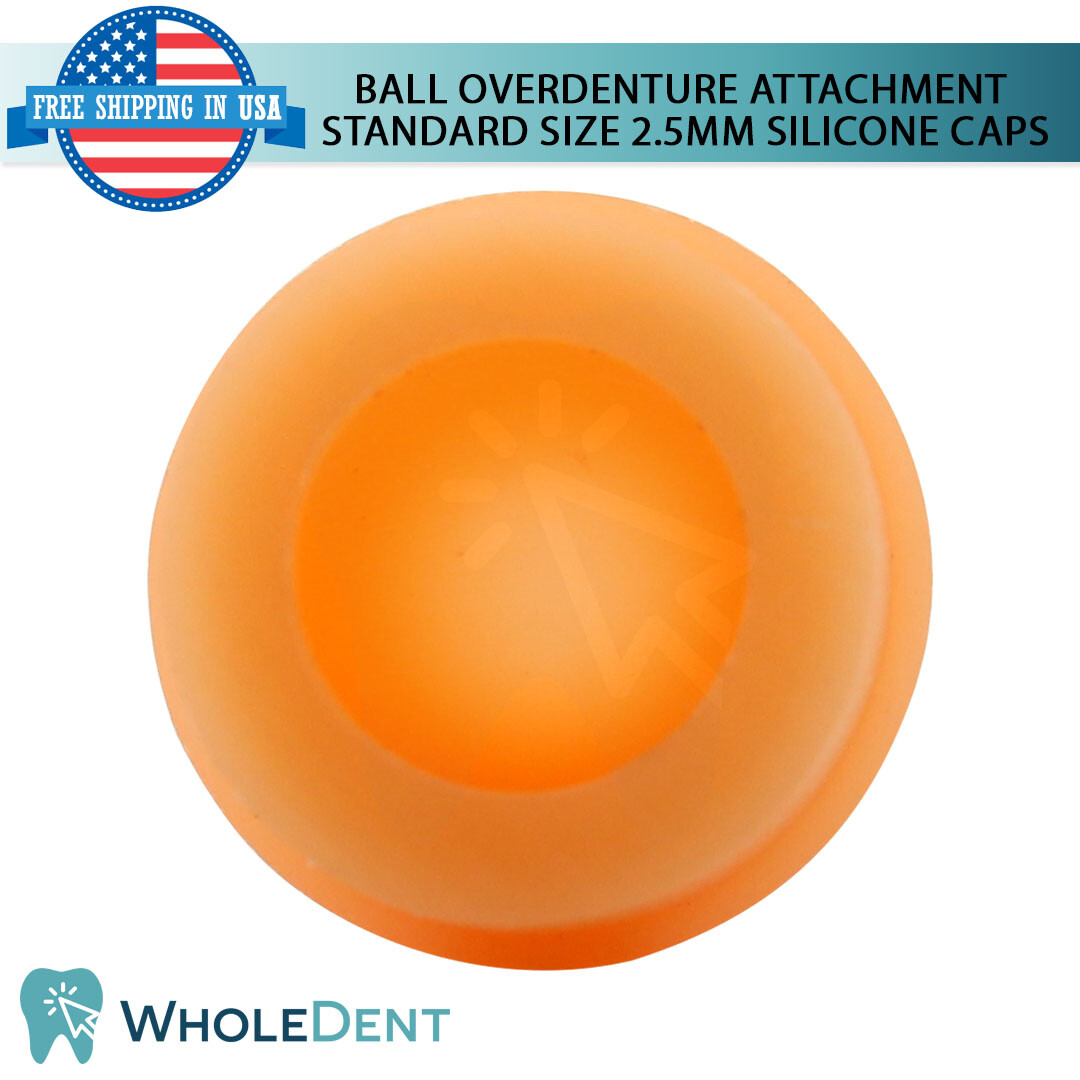 10x Soft Silicone Cap Ø2.5mm Ball Attachment Abut ment Dental Im plant