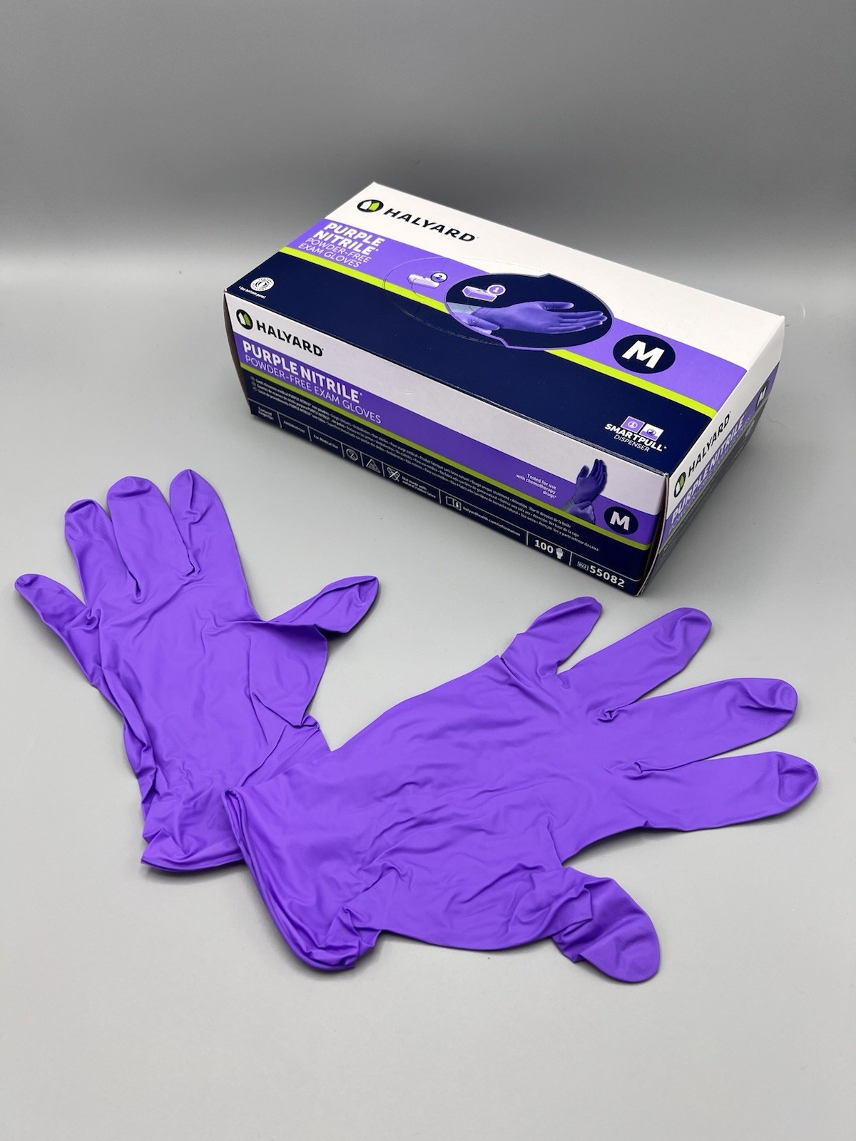 Halyard Nitrile Purple Exam Gloves Size: MEDIUM – Ref. #: 55082