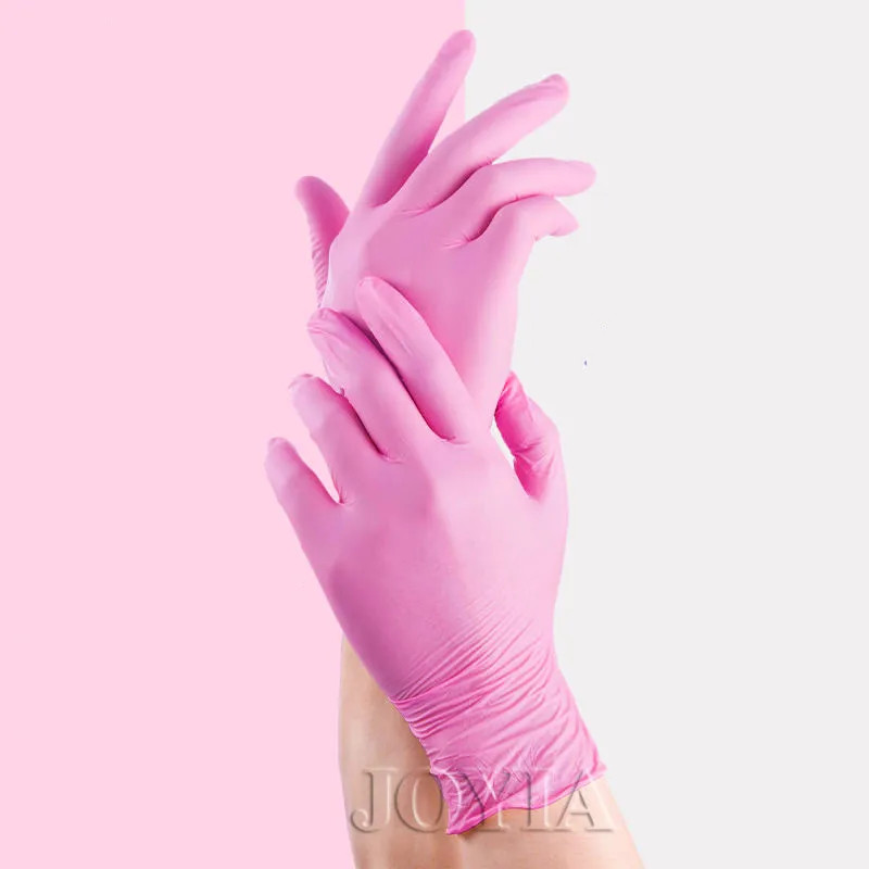 Pink Nitrile Disposable Gloves 50 100 XS Small Woman Girl Kids Household