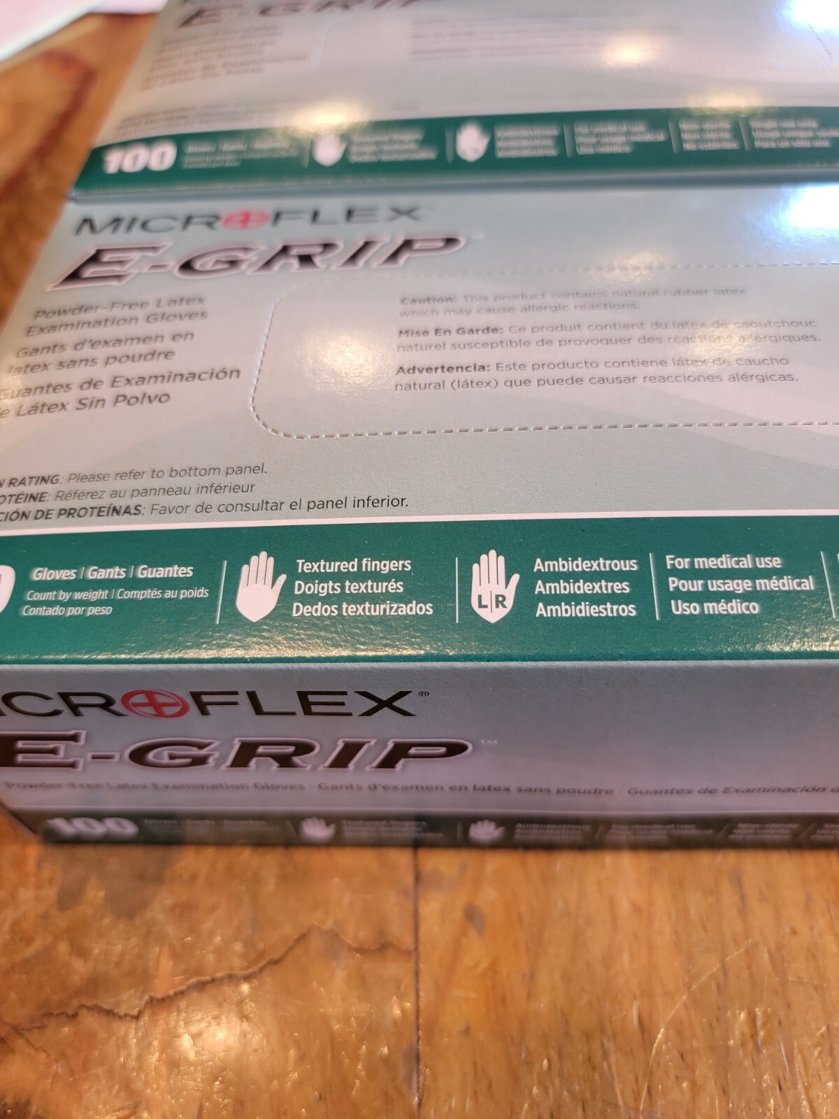 Microflex L973 E-Grip Natural Powder Free Latex Gloves, L Large 2pk