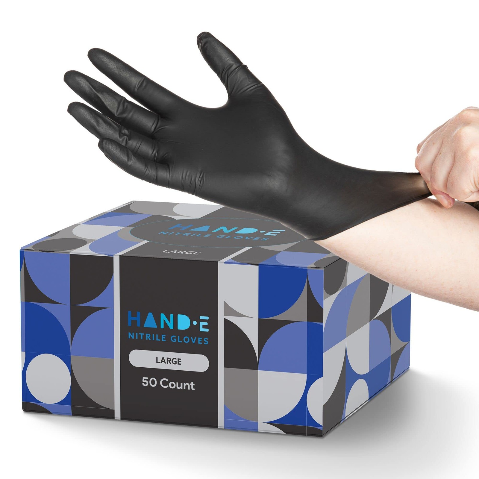 Black Nitrile Disposable Gloves Large, 50 Count BBQ, Tattoo, Hair Dye, Cooki…