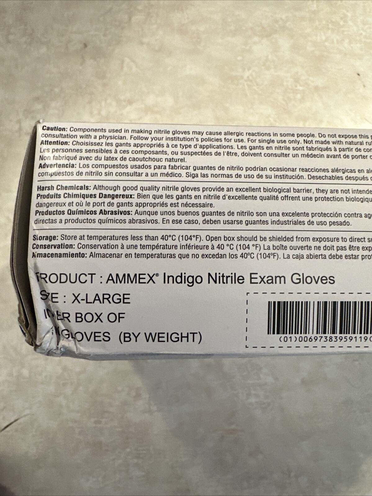 AMMEX Indigo Nitrile Disposable Exam/Medical Gloves 3 Mil Latex-Free, Box of 100