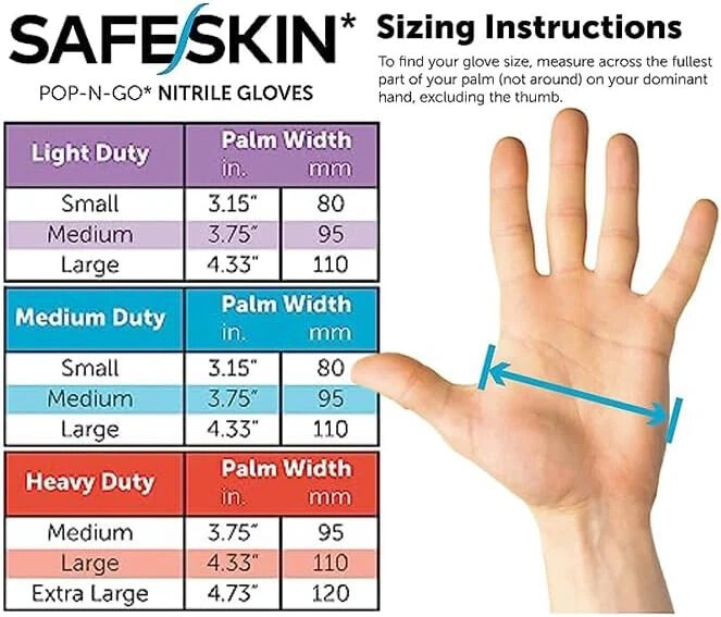 SAFESKIN Nitrile Disposable Gloves Pack of 50, Light Duty, Small