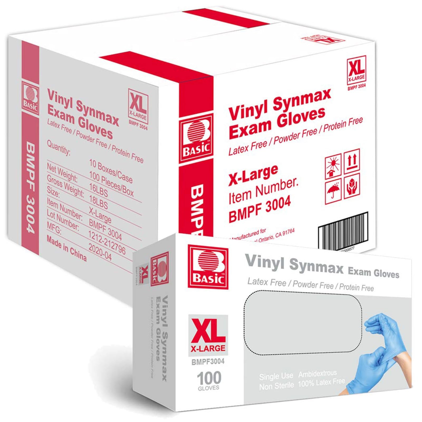 INTCO Basic Medical Synmax Vinyl Exam Gloves,Disposable Gloves LatexFree & P…