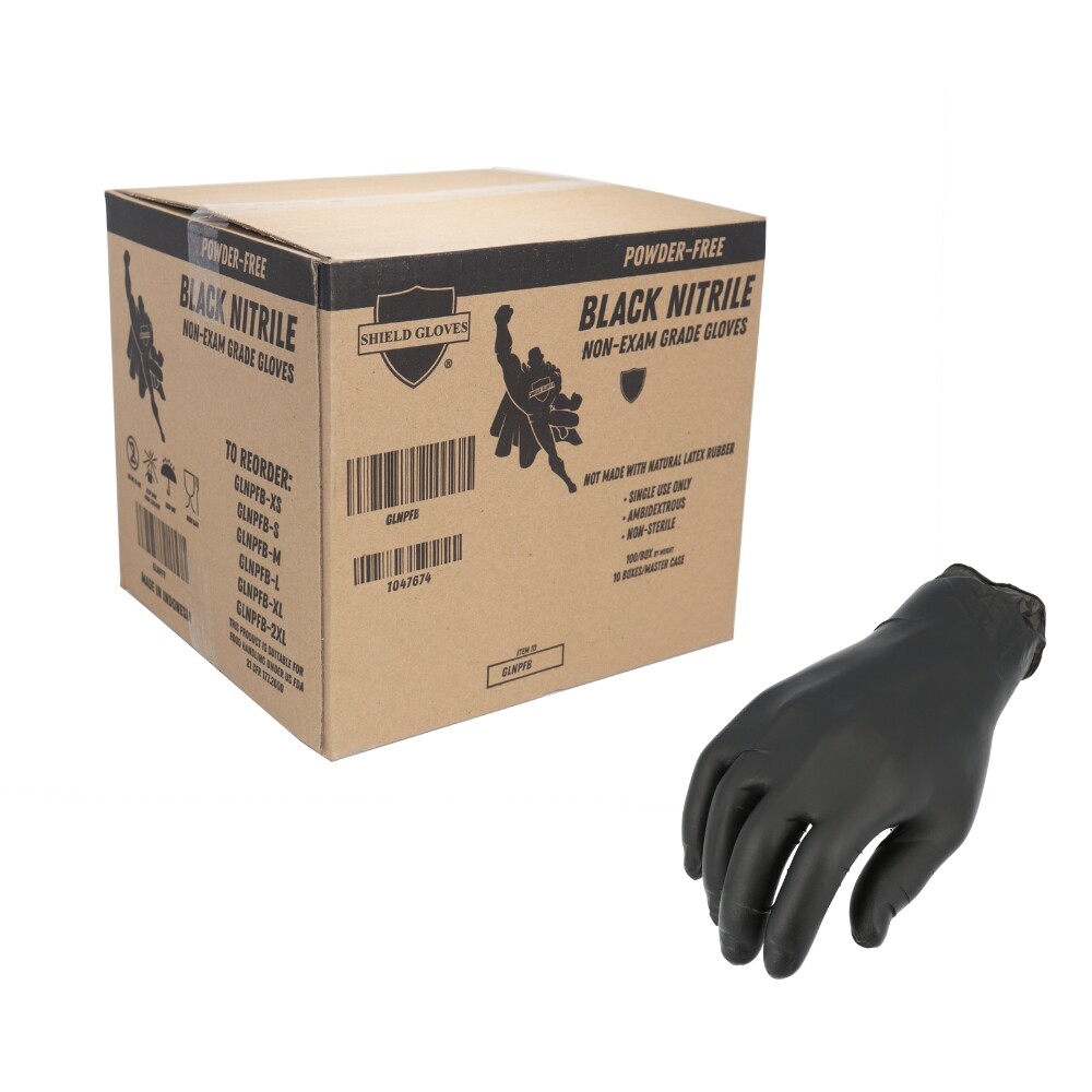X-Small 5 MIL Textured Black Nitrile Powder-Free Gloves 72000 Pieces