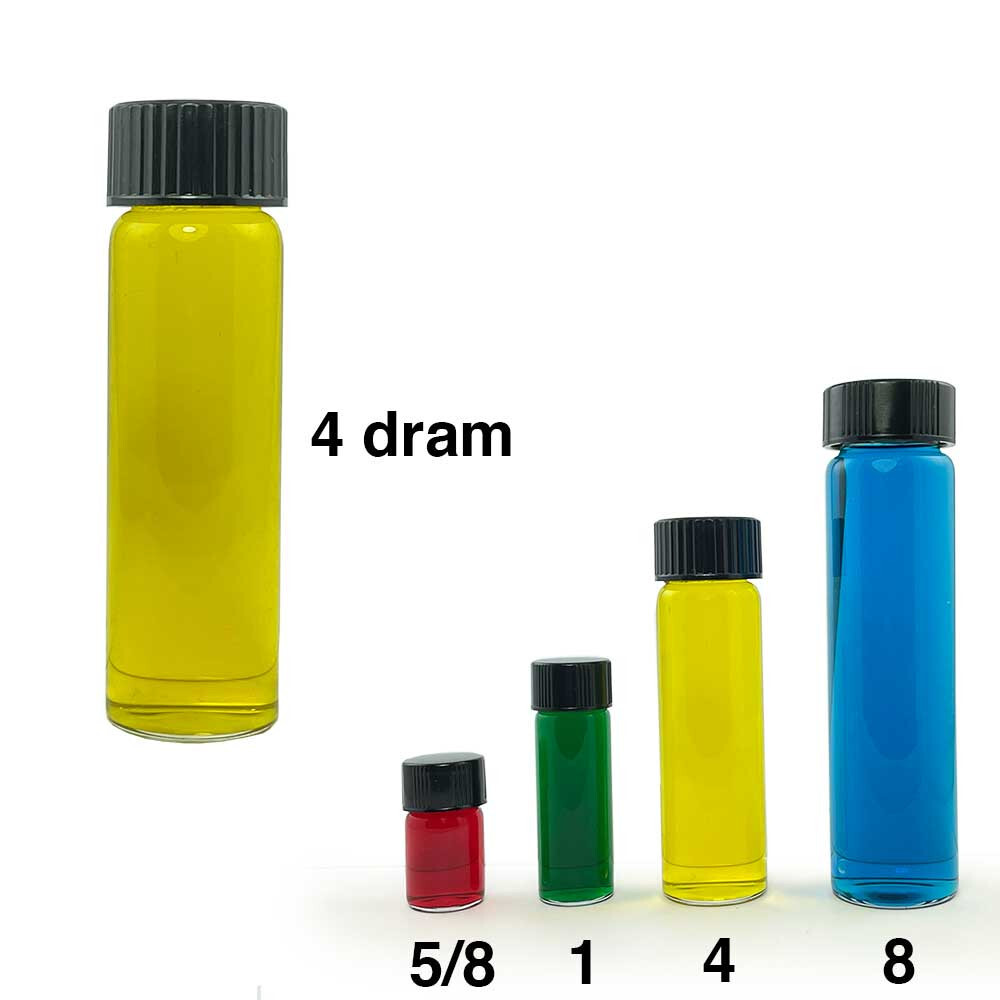 Clear Glass Vial, 4 dram with «Polyseal» screw-on lid