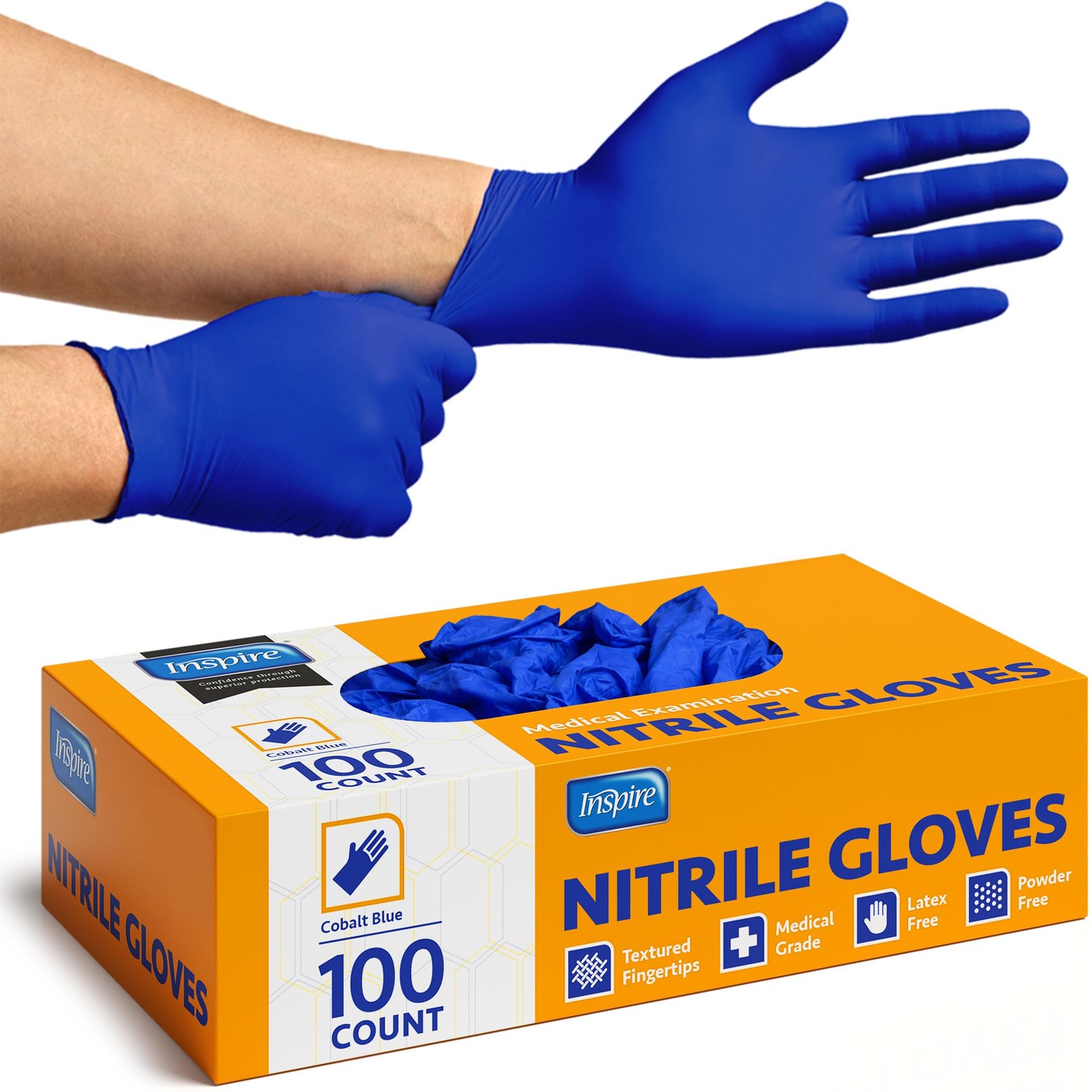 Cobalt Blue Nitrile Disposable Gloves | 4.5 Nitrile Safety Medical Exam Cooki…