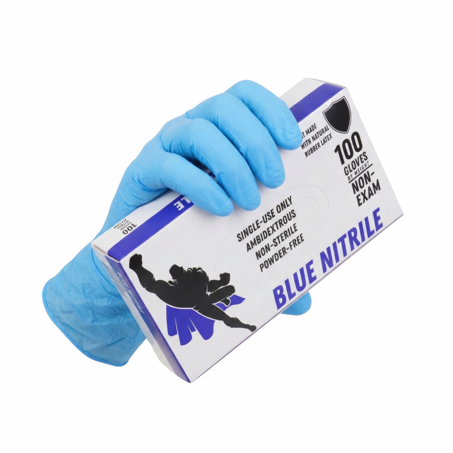 1000 Blue Nitrile Powder-Free Disposable Gloves X-Large 5 MIL Finger-Textured
