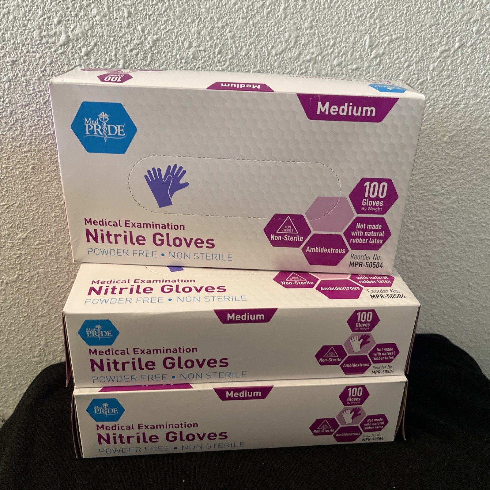 MedPride Powder-Free Nitrile Exam Gloves, Large (Pack of 300)