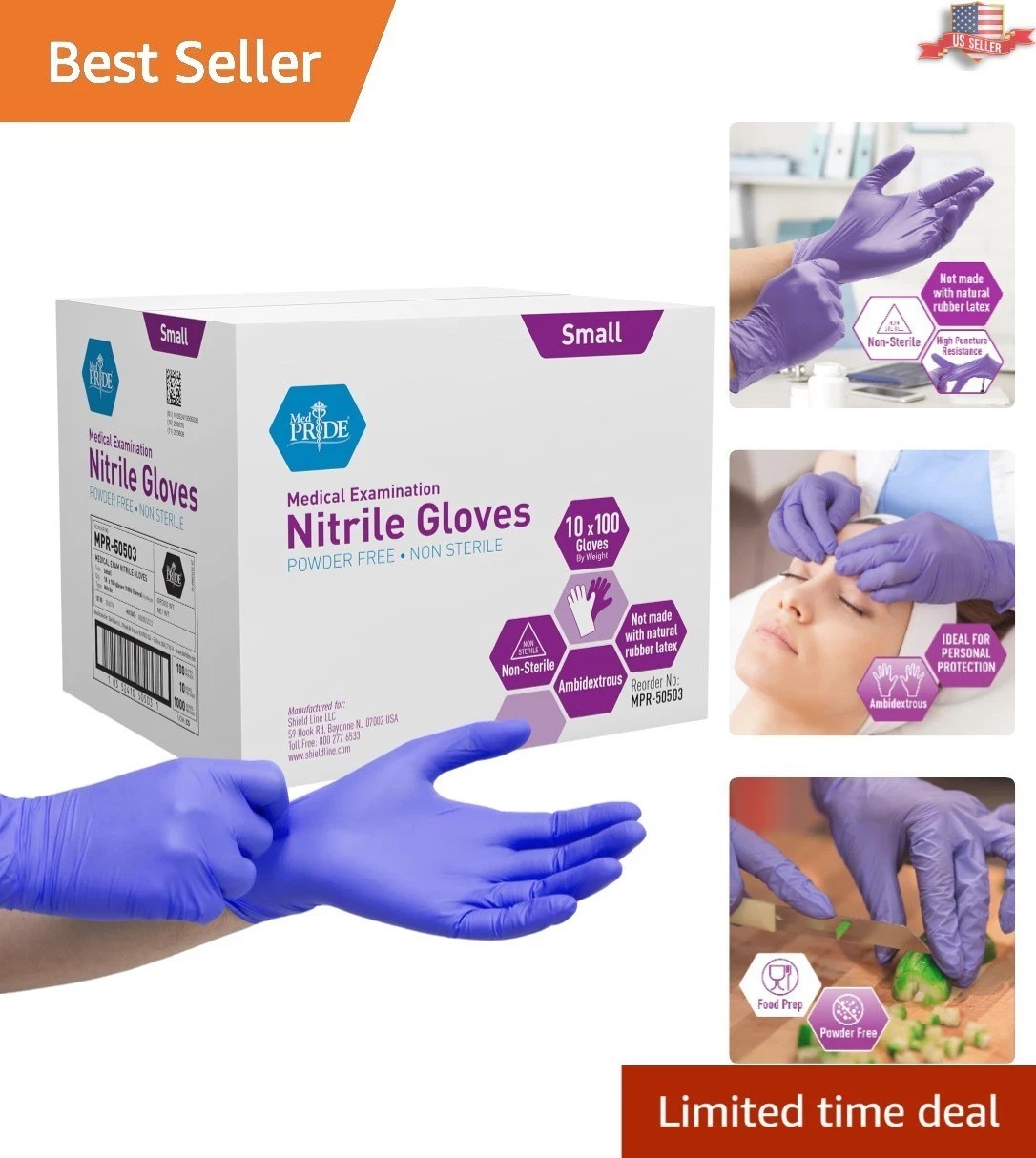 1000 Count Small Powder-Free Nitrile Exam Gloves – Superior Protection & Comfort