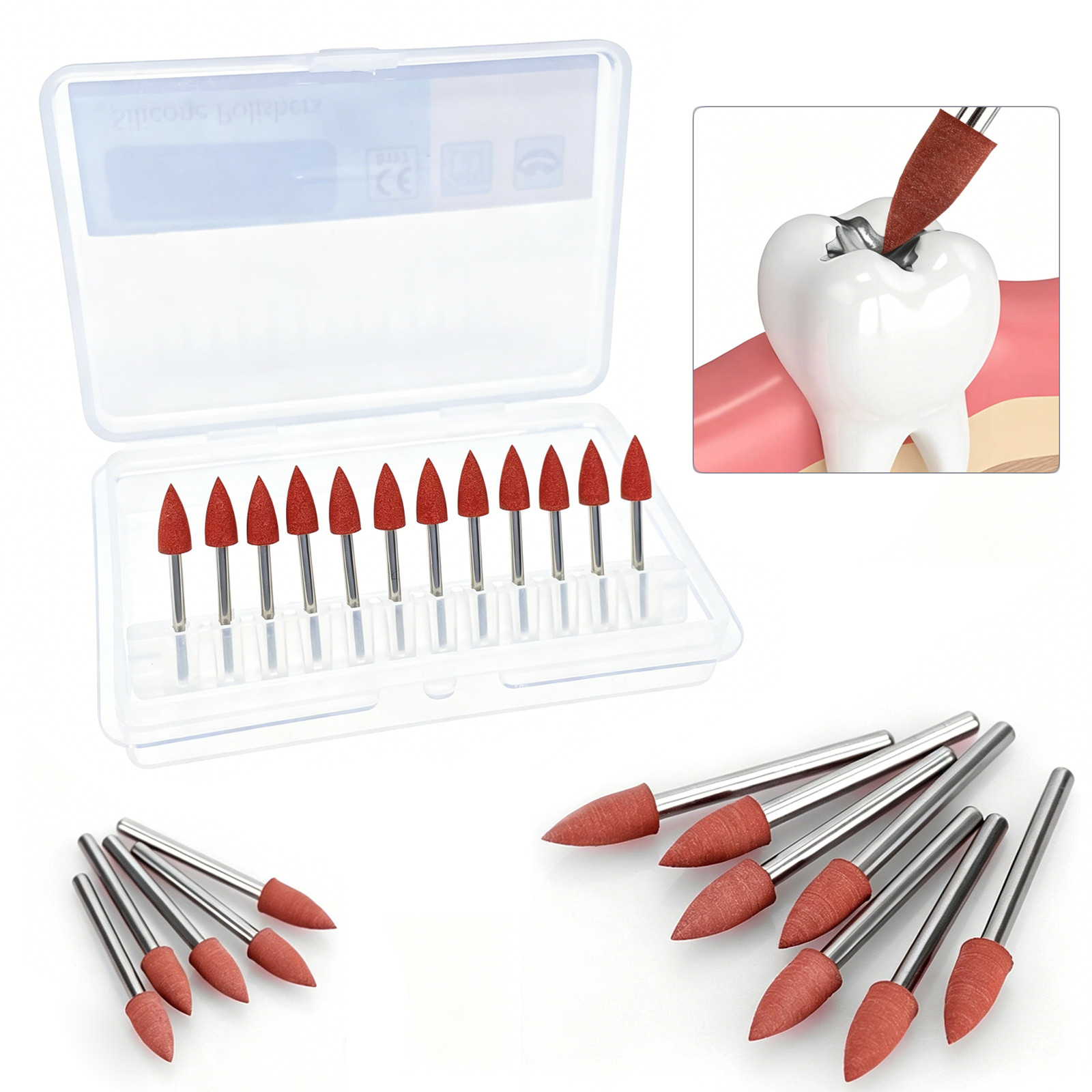Dental Brownie Polishers Friction Grip Burs Mini Points 1.6mm FG 0413