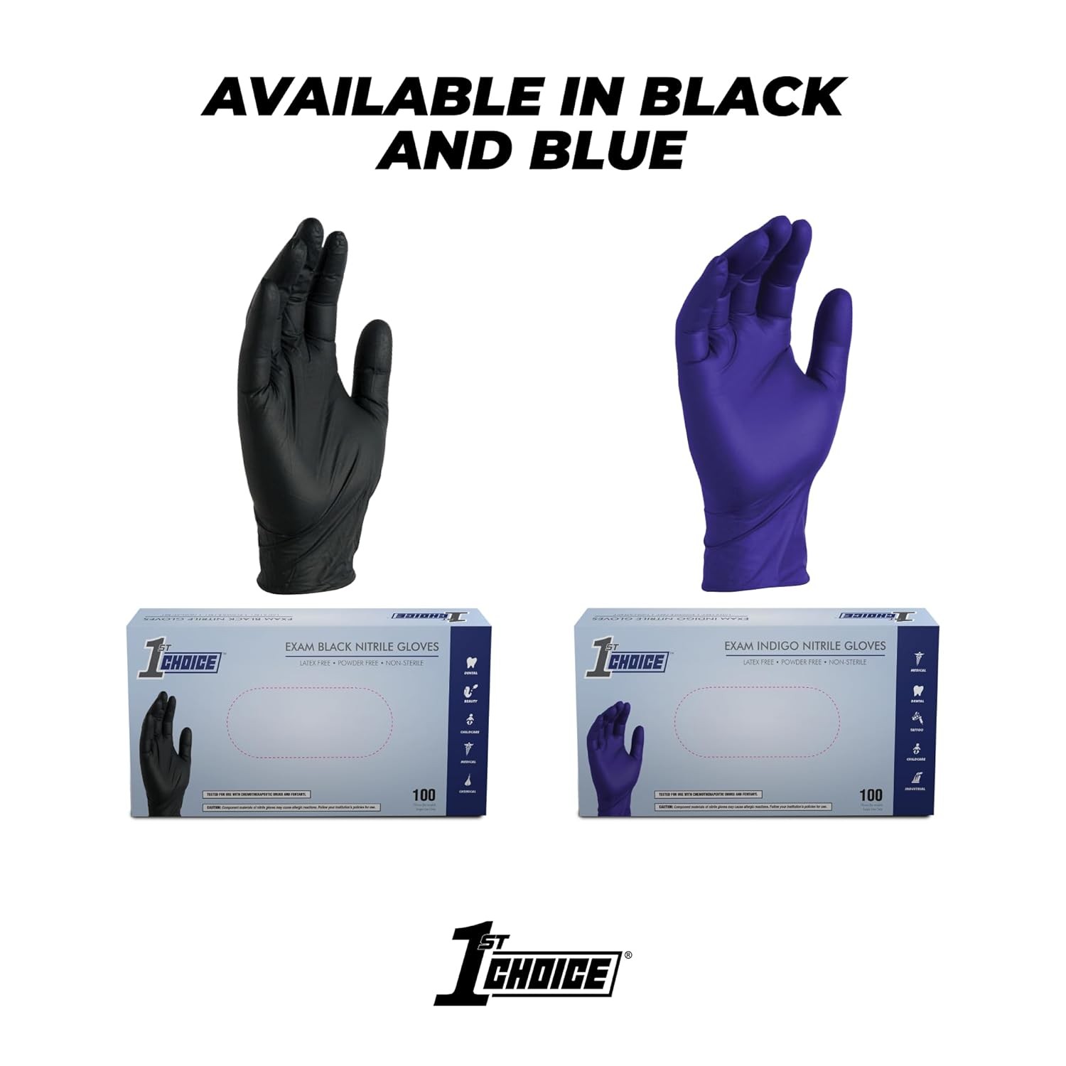 Medium Nitrile Gloves Indigo Blue 3 Mil Latex Free Disposable Work Gloves