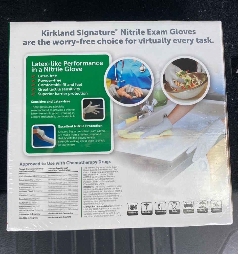 Kirkland Signature 467120 Nitrile Exam Gloves, Medium – 200 Count (2 Pack)