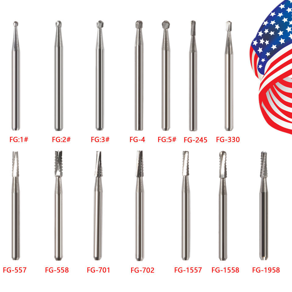 Dental Tungsten Carbide Burs Trimming & Finishing &Polishing FG Round High Speed