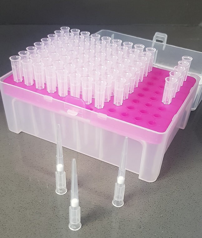 Pipette tips filtered 50ul (Sterile, 50 racks, 4800 tips)