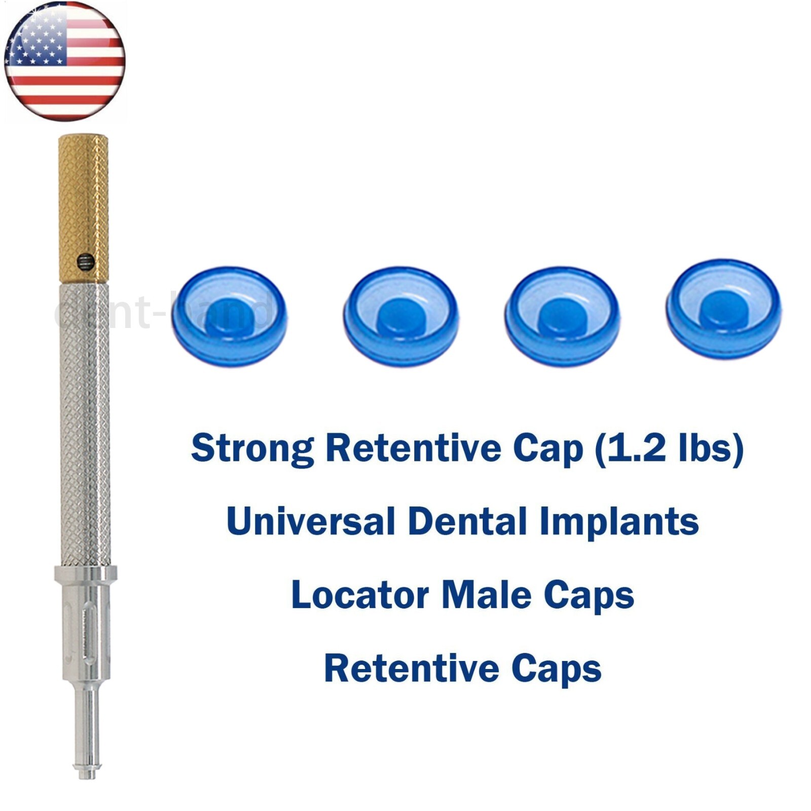 US Universal Overdenture Remove Core Tool Implant Retention Cap 1.2lbs Blue Set