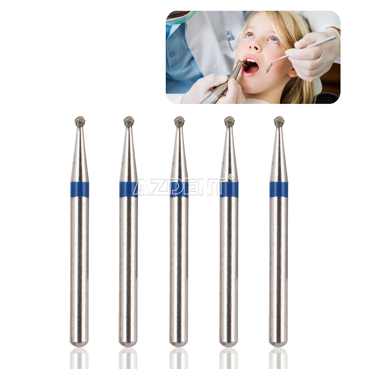 100Pc/200Pc AZDENT Dental Diamond Burs polishing Kit FG for High Speed Handpiece