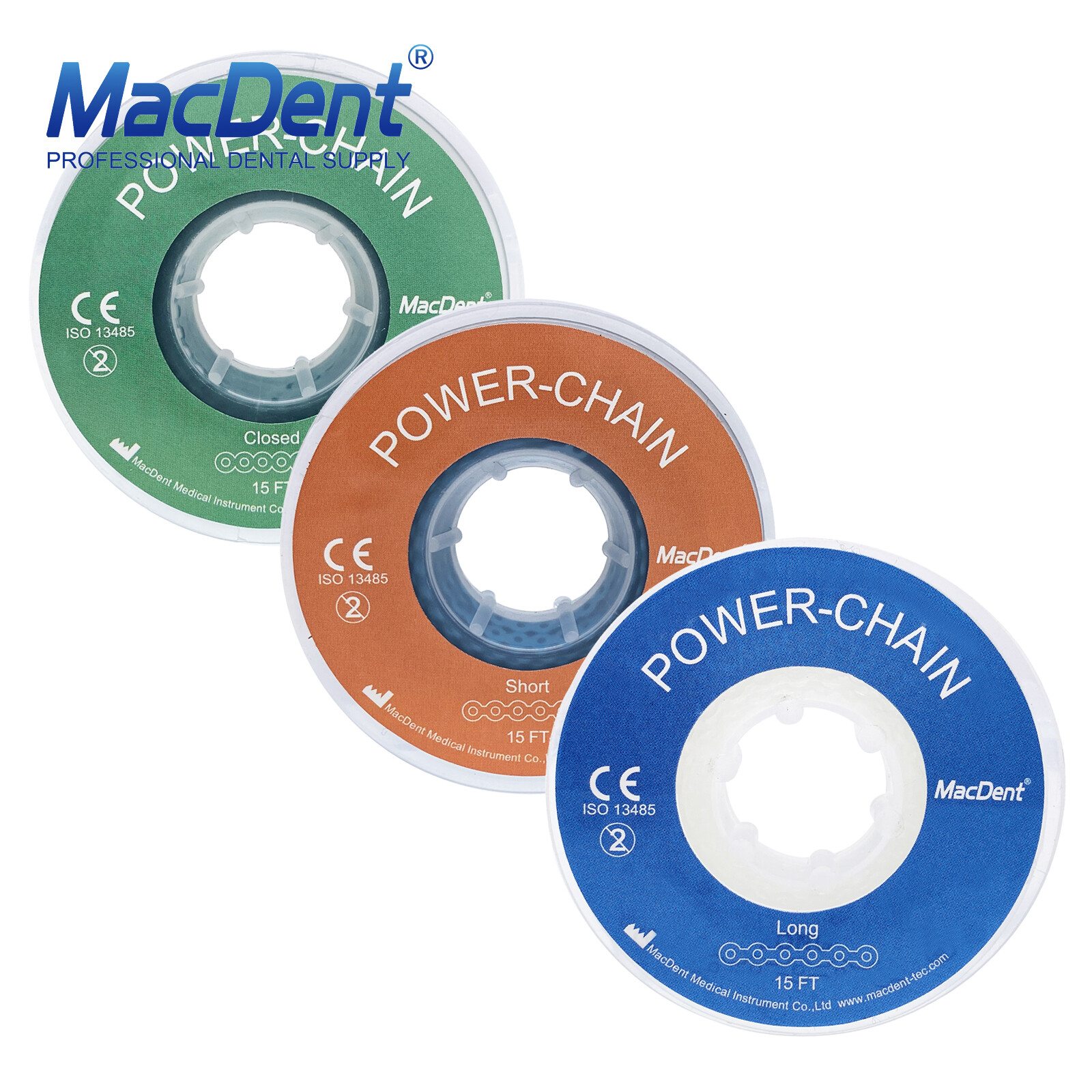 Dental Orthodontic Elastic Rubber Bands Power Chain for Braces Long/Short /Close