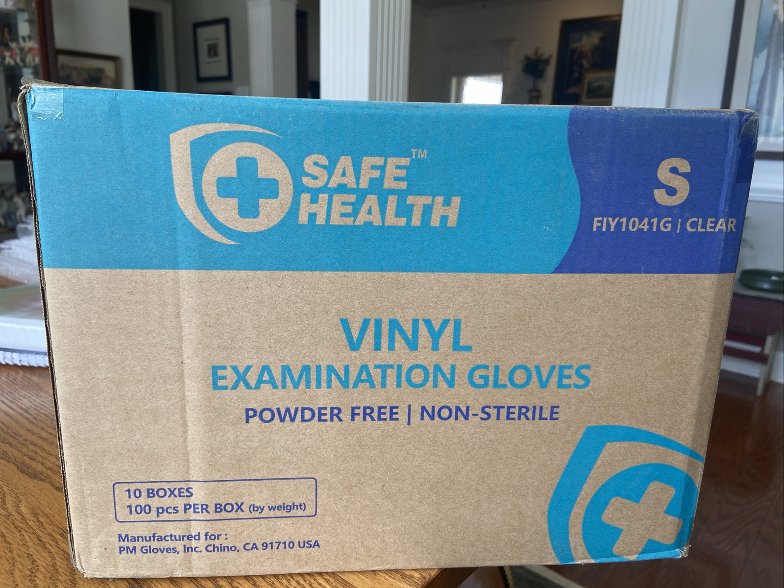Safe Health Clear Vinyl Exam Gloves Size “S” 10 Boxes 100 PCS Per Box Disposable