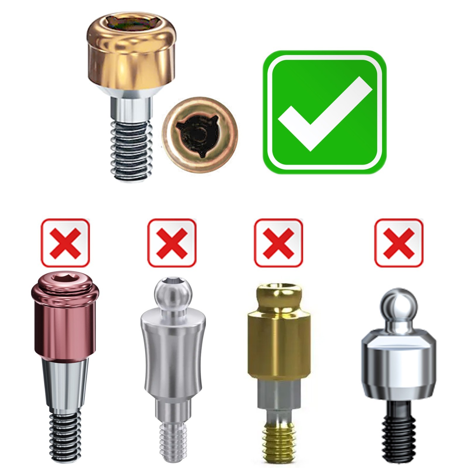Universal Implant Locater Core Tool Retention Caps Insertion Extraction Tool