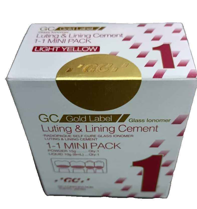 New GC Fuji 1 Gold Label Type 1 Radiopaque luting Glass Ionomer Cement Mini Kit