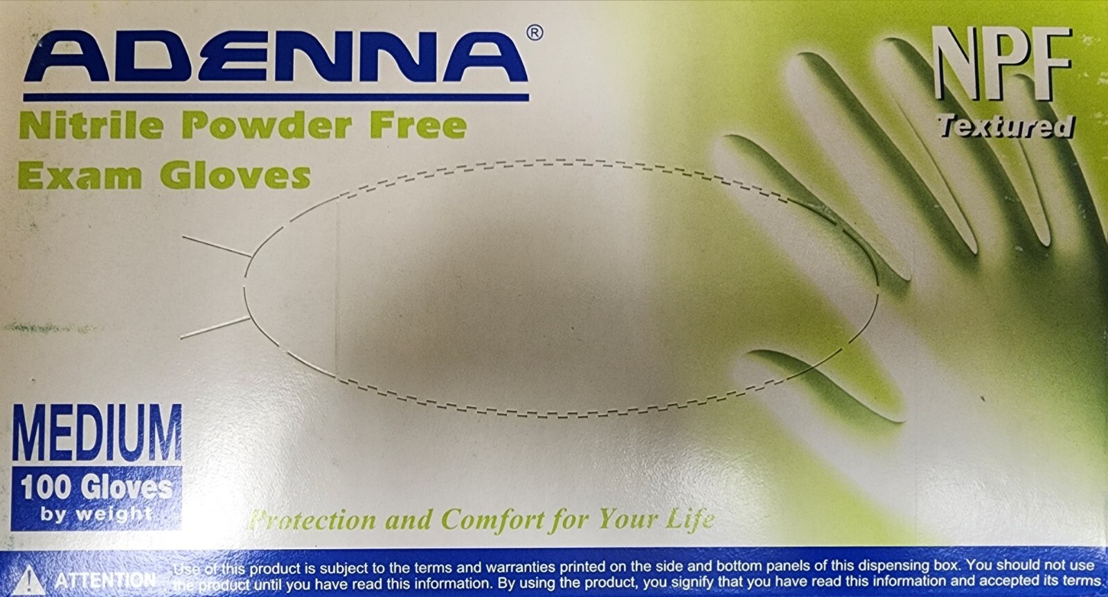 Adenna NPF885 Medium Nitrile Powder Free Exam Gloves