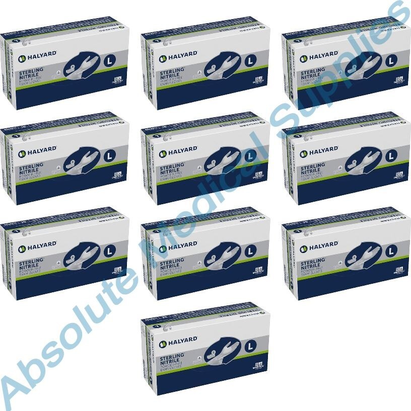 *2,000-Gloves* Halyard Sterling Nitrile Powder-Free Examination Large 50708