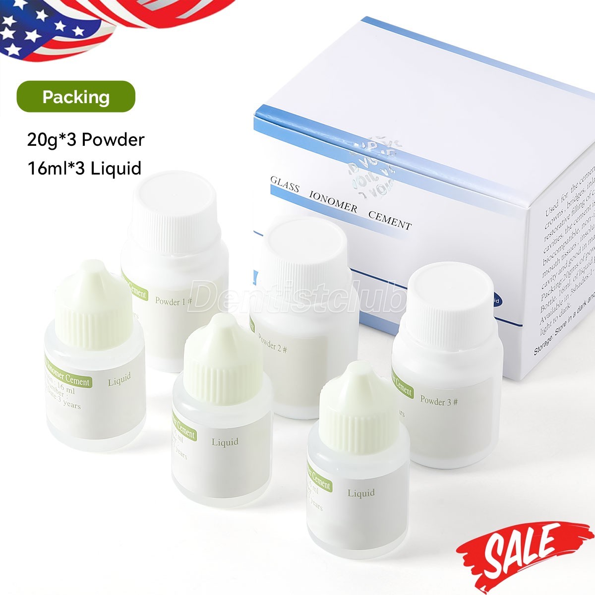 Dental Glass Ionomer Cement Lining Luting Glue For Restoration Crowns& Bridges