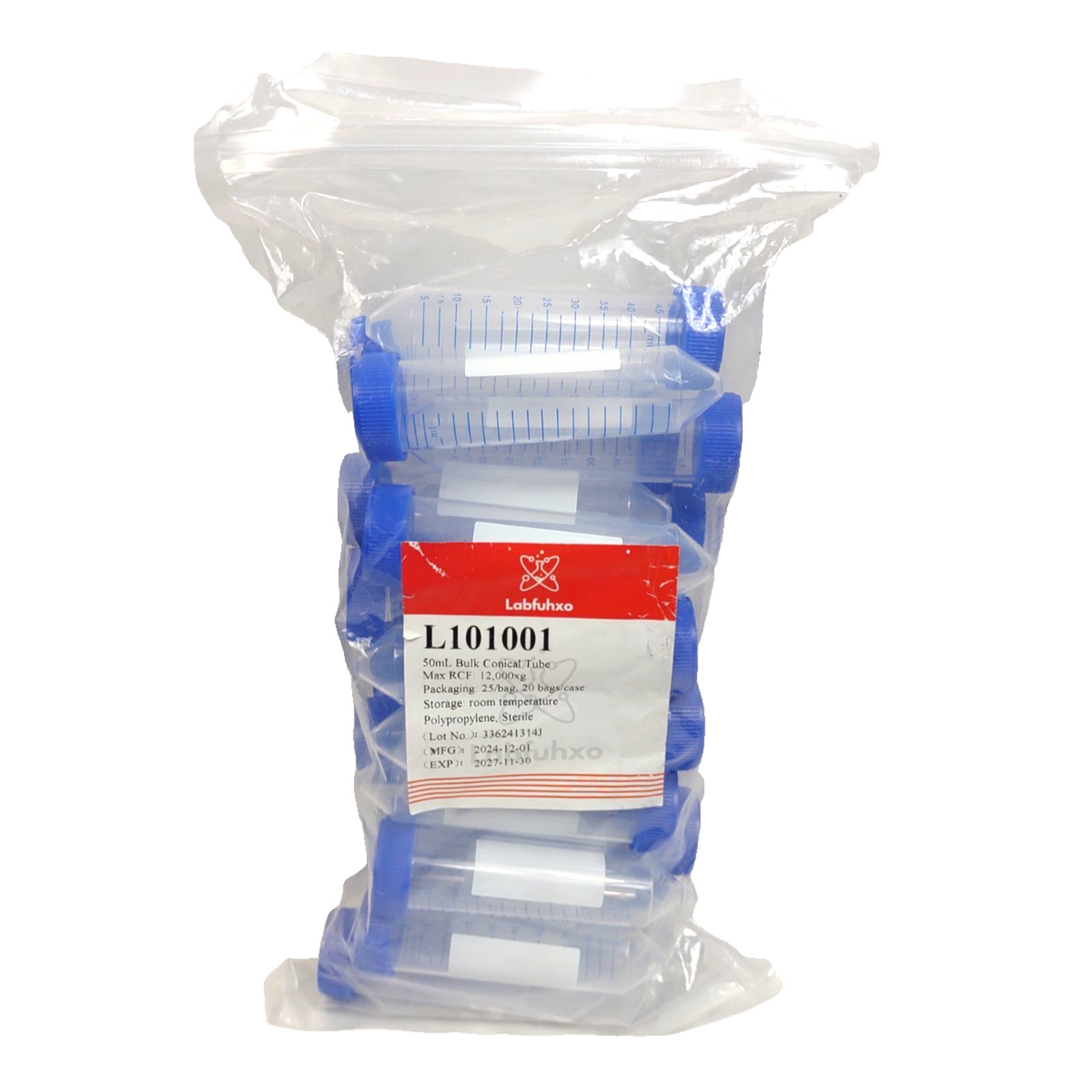 Labfuhxo 50mL Conical Centrifuge Tubes w Screw Lids 25 Pack Plastic Test Tubes