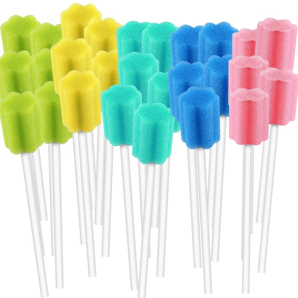 250 Count Unflavored Disposable Oral Swabs Tooth Shape Cavity Cleaning Sponge