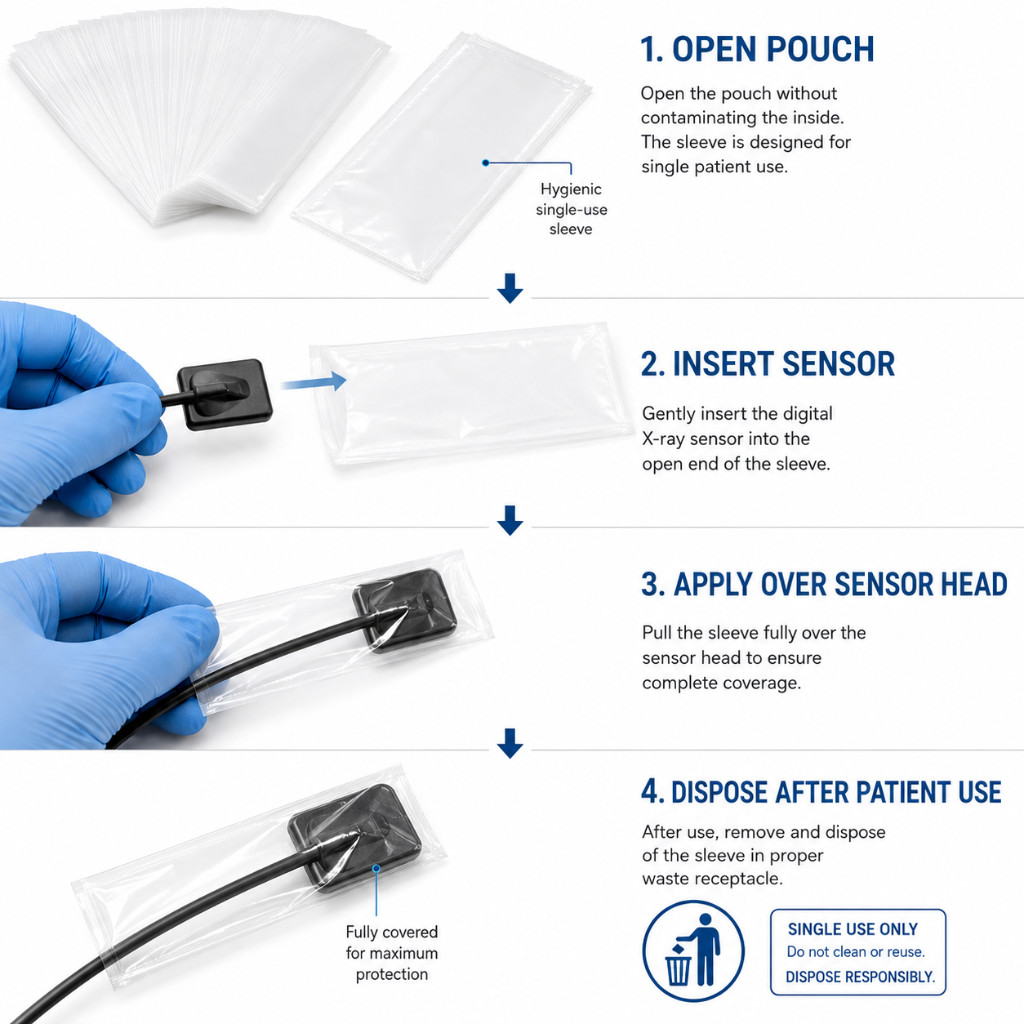 500PCS/Box Dental X-Ray Sensor Covers Disposable Sensor Sleeves BRITEDENT