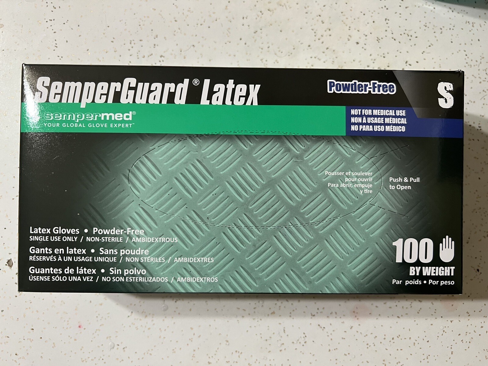 100 count SemperCare Latex Rubber Gloves: Small Size