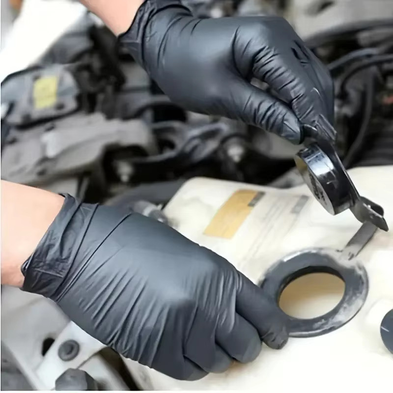 10/20/50/100PCS Black Nitrile Disposable Gloves for Work Latex Free Home Cleanin