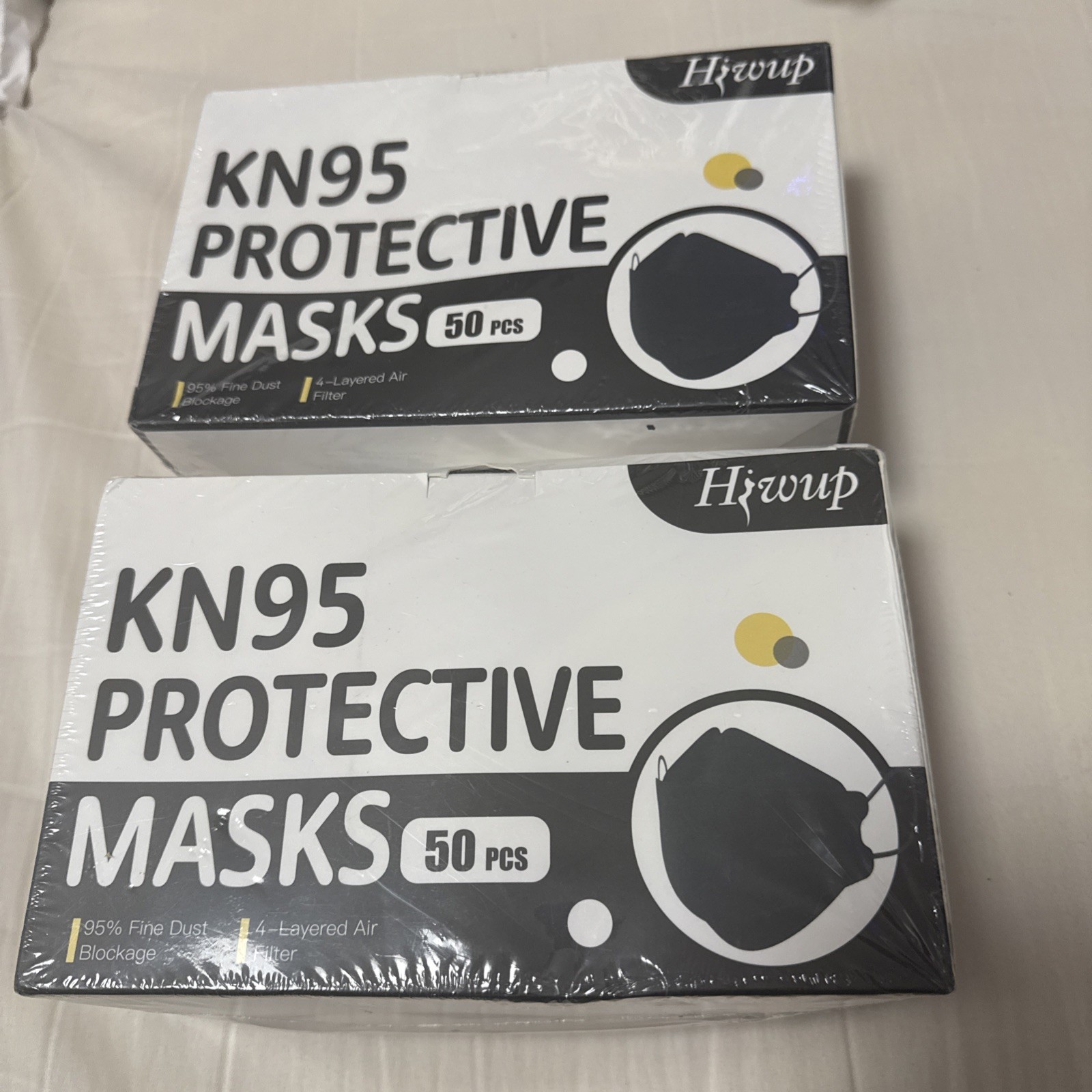2 boxes of KN95 Face Masks,50 Pack each Breathable Cup Dust Disposable Masks