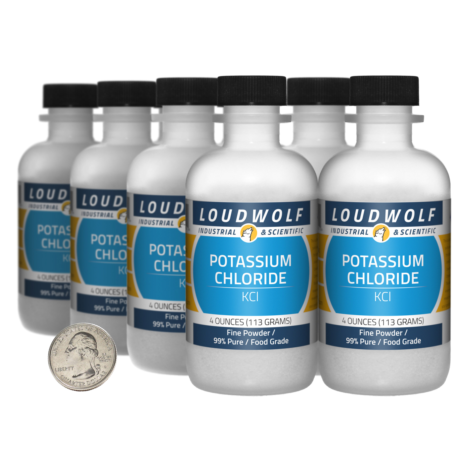Potassium Chloride / 2 Pounds / 8 Bottles / 99% Pure Food Grade / Fine Powder