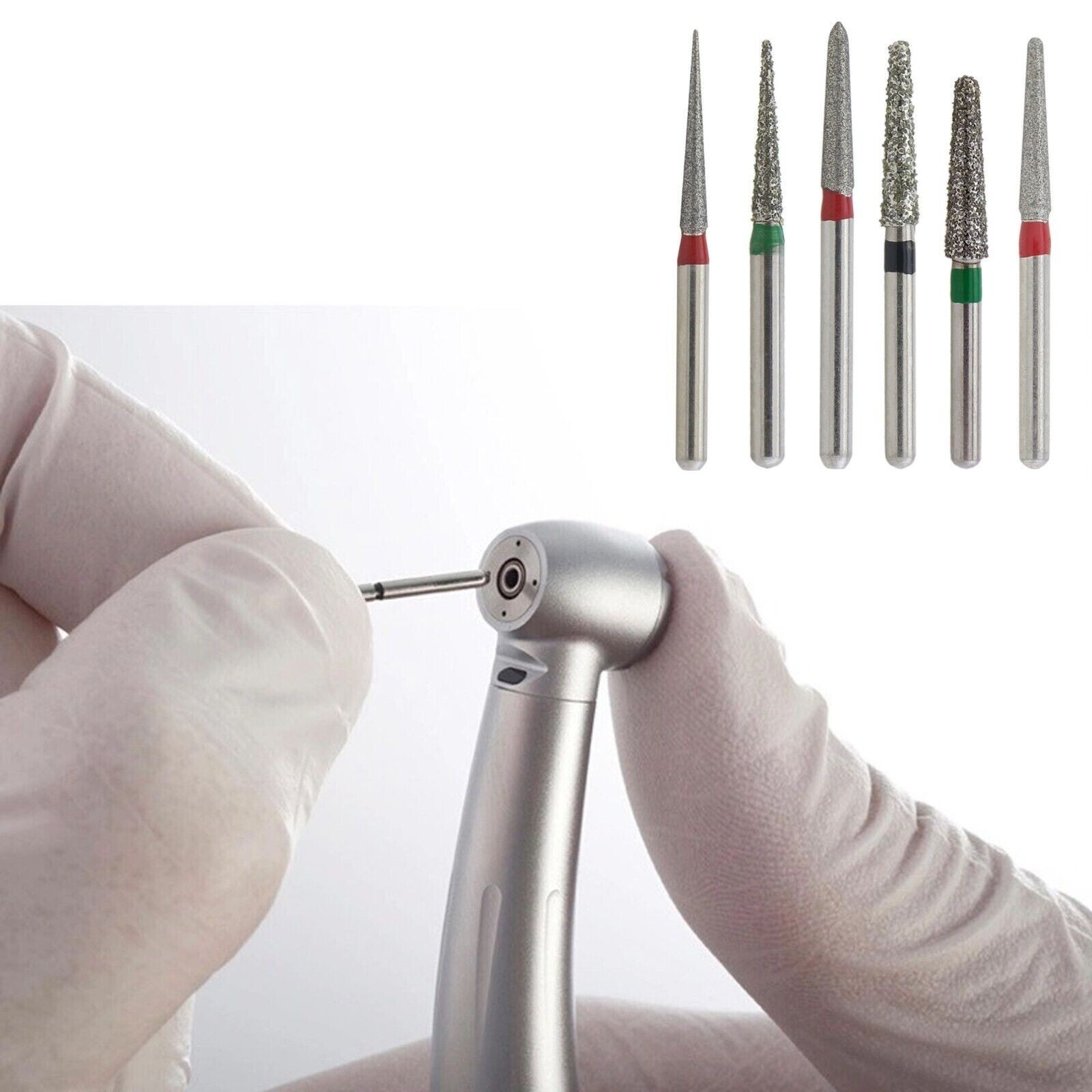Dental Diamond Burs 847/850/855/856 Round Flat End Taper High Speed Handpiece
