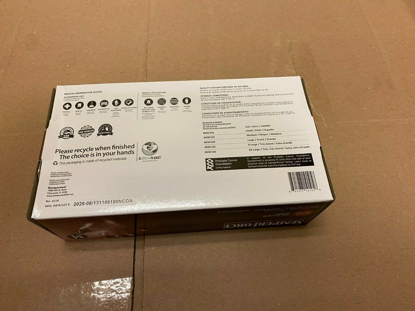 SemperForce® black nitrile gloves 100 Count Medium Size, ESD Safe