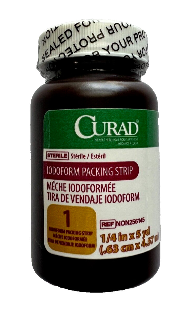 CURAD Iodoform Gauze Packing Strip 1/4″ x 5yd STERILE Medical Dental Wound