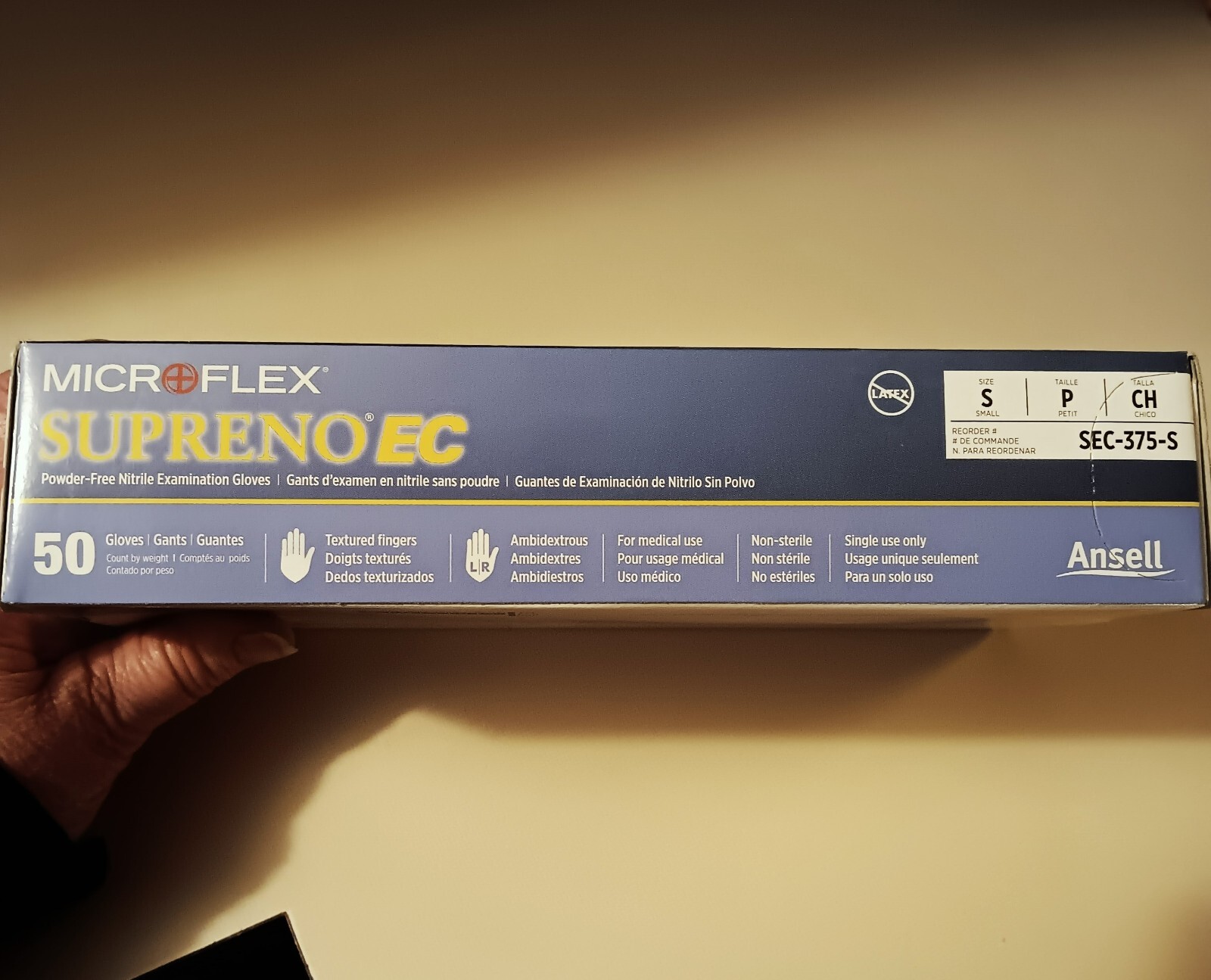 4 boxes exam glove Microflex Supreno EC Extended Cuff PF Nitrile Small SEC-375-S