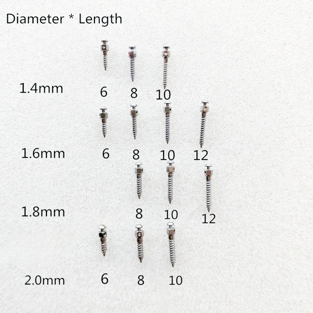 10Pcs Dental Mini Implant Micro Screw Orthodontic Screw Titanium TAD 14 Size USA