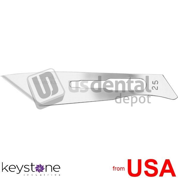 KEYSTONE Prehma #25 Sterile Carbon Steel Surgical Scalpel Blade, Single 141-SC25
